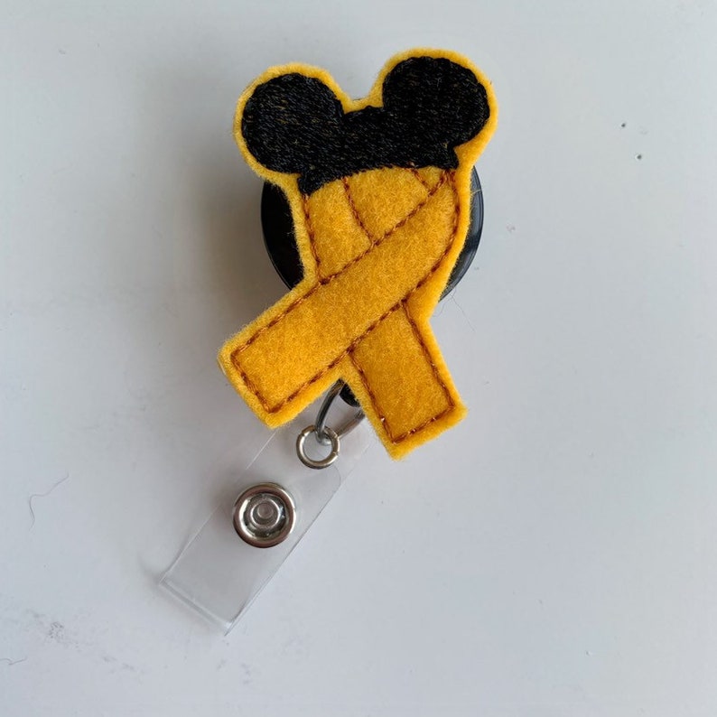 badge reel pediatric oncology badge Nurse badge reel retractable badge Oncology nurse badge nursing badge reel gold ribbon