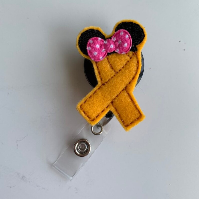 badge reel pediatric oncology badge Nurse badge reel retractable badge Oncology nurse badge nursing badge reel gold ribbon