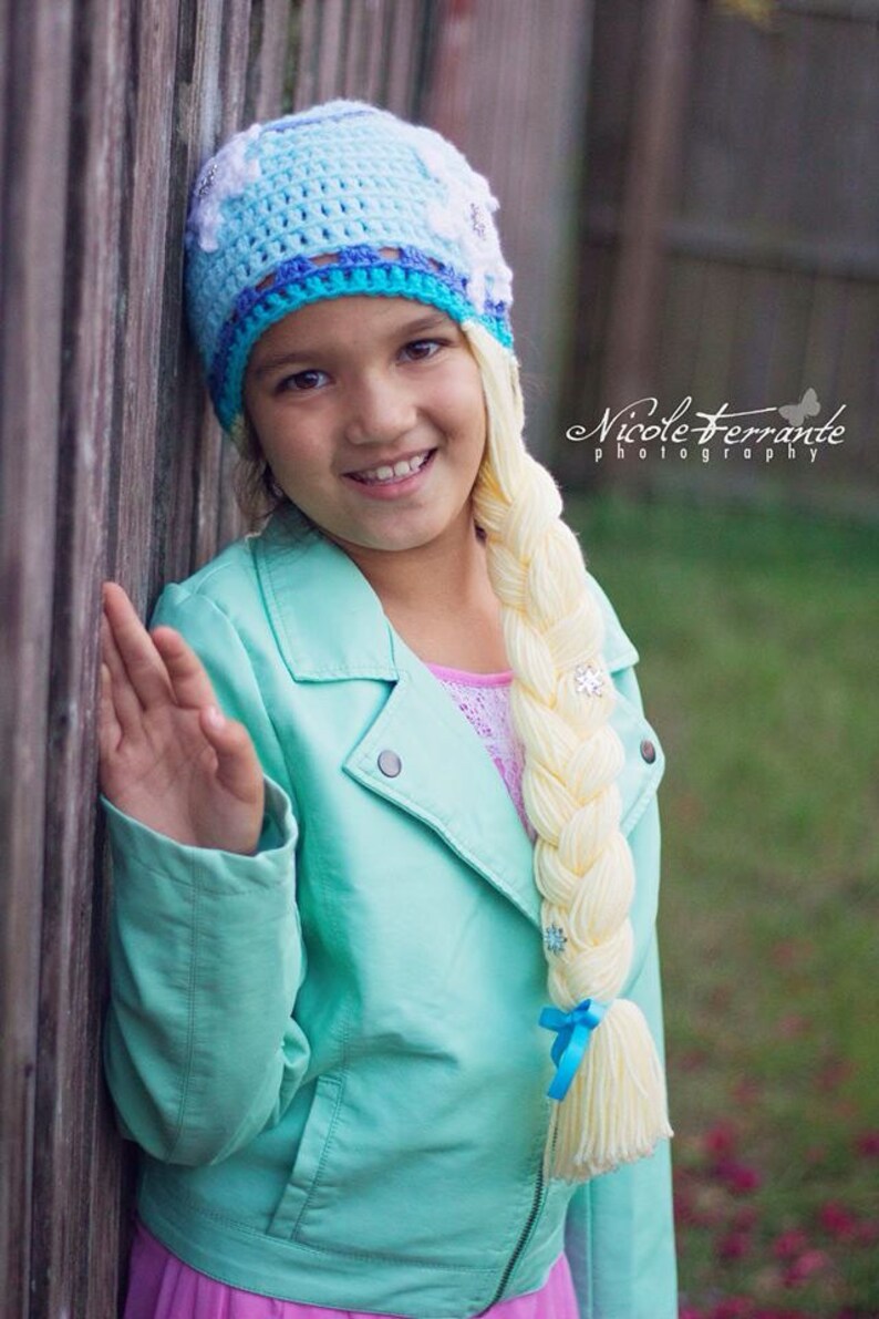 frozen crochet pattern, frozen crochet hat, elsa crochet hat pattern, anna crochet hat pattern, frozen hat pattern, immediate download image 5