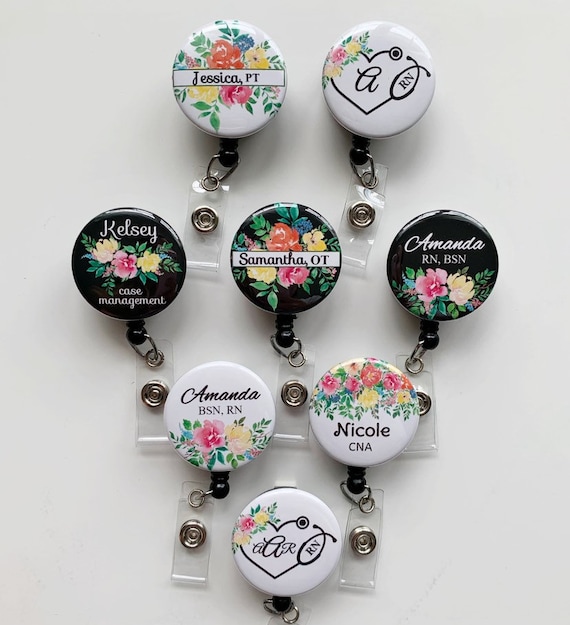 glitter badge reel unique gift. badge reel Nursing Peach and rose gold custom handmade badge reel nursing gift medical glitter