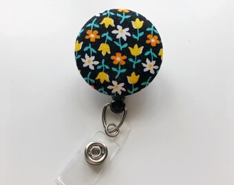 Nurse Badge Reel, Flower Badge Reel, Retractable Badge, Floral Badge Reel, ID Badge Holder, ID Badge Reel, Nurse Badge Holder, Badge Holder