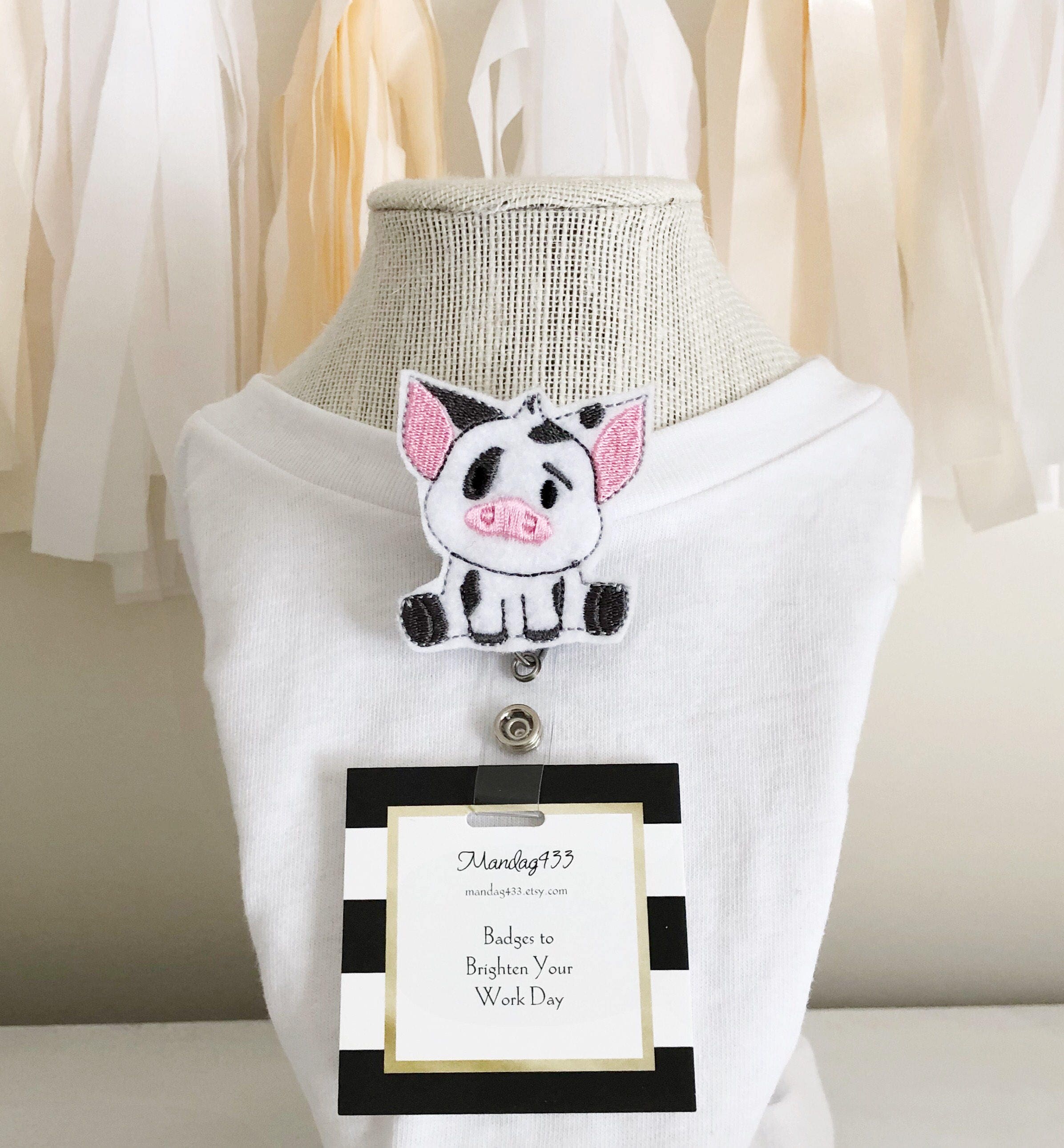 Disney Name Badge Pua Moana Name Badge Key Badge Holder Etsy