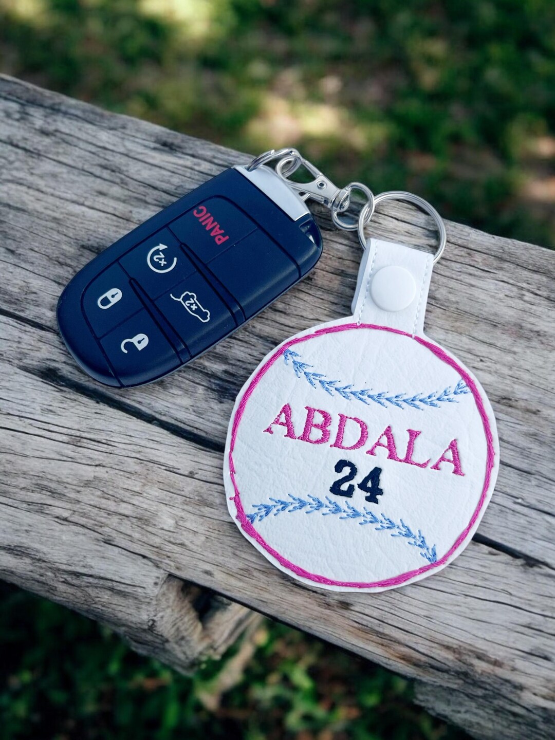 Custom Name Tag, Baseball Keychain, Personalized Keychain, Bat Bag Name