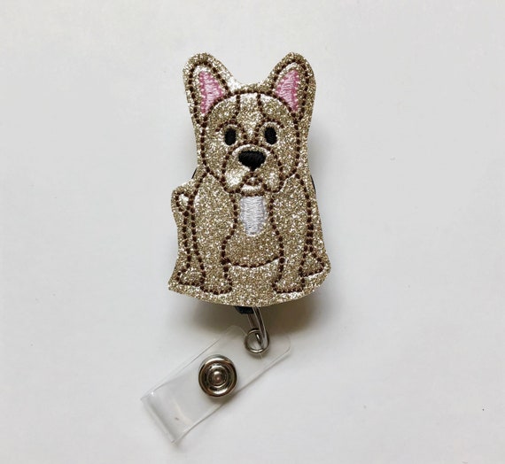French Bulldog Dog Breed Heart Lanyard Retractable Reel Badge ID Card Holder