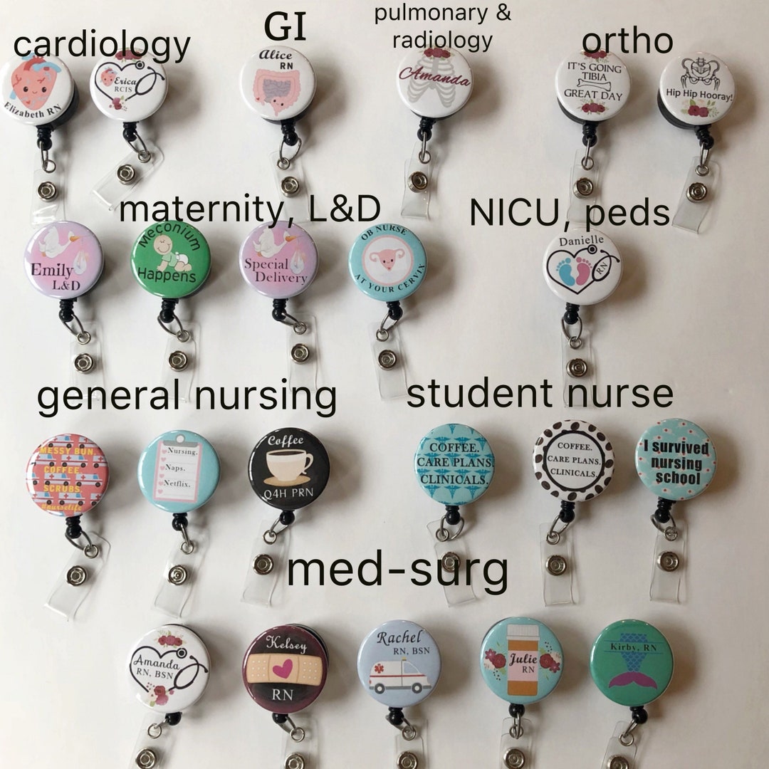 5 Pieces Nurse Badge Holder Doctor Badge Reels Retractable Name