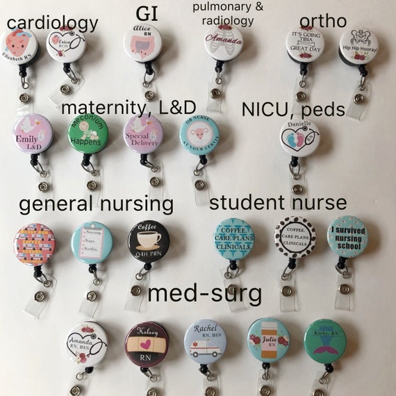 Schoolyardsnacksnursing Badge Reel 5-pack - Retractable Id Holder Keychain  For Nurses