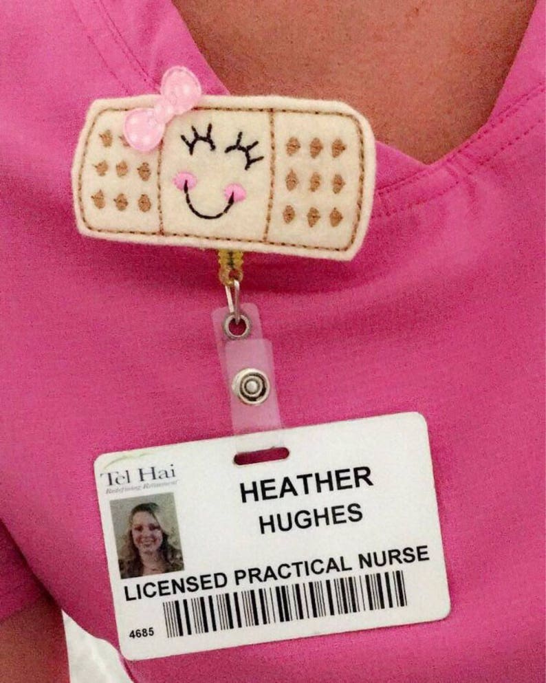 Nurse Badge Reel Bandaid Badge Reel Nurse Name Badge Band Etsy