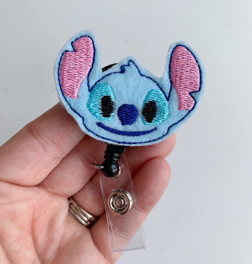 Stitch Badge Reel Disney Name Badge Name Badge Key Badge Etsy