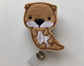 Otter badge reel, nurse badge reel, cute badge reel, nursing badge reel, badge reel, retractable badge, name badge holder, badge clip