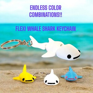 Whale Shark Keychain – Articulated Ocean Animal Fidget Toy – Marine Life Gift – Flexible Shark Key Ring for Ocean Lovers