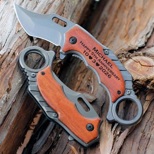 Engraved Pocket Knife for Boyfriend, Personalized Knife for Husband, Hunting Knife, Custom Knife, Boyfriend Gift, Husband Gift, Pocket Knife