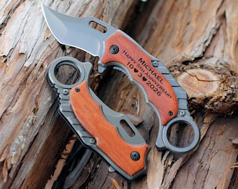 Engraved Pocket Knife for Boyfriend, Personalized Knife for Husband, Hunting Knife, Custom Knife, Boyfriend Gift, Husband Gift, Pocket Knife