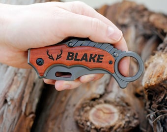 Birthday Gift, Engraved Pocket Knife, Custom Gift for Husband, Boyfriend, Groomsman, Personalized Outdoor Gift