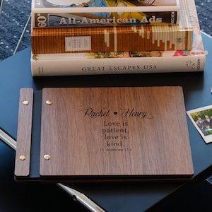 Wooden Wedding Guest Book I Personalized Laser Engraved I Perfect for Photos and Heartfelt Messages, Photobooth, Photo Album, Wedding Album