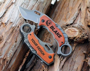 Taschenmesser für Freund graviert, personalisiertes Messer für Mann, Jagdmesser, Benutzerdefinierte Messer, Freund Geschenk, Ehemann Geschenk, Taschenmesser