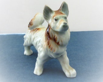 Siberian Husky? Vintage Dog Figurine with Curly Tail Dime Store Import