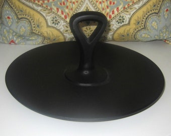 HANDLED SERVER Black Satin Elegant Glass