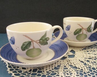 Sarah's Garden WEDGWOOD 2 Cup & Saucer Sets Queen's Ware Sarah Ferguson