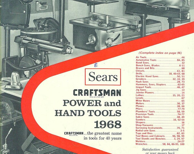 1968 Sears CRAFTSMAN Power and Hand Tools Catalog Etsy