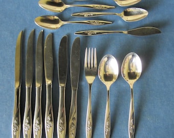 Oneida Lasting Rose Cold Meat Fork Serving 8 5/8" Deluxe Stainless Flatware 