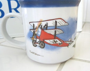 Otagiri Biplanes Mug Kurt R. Kess Japan FOR AVIATION ENTHUSIAST