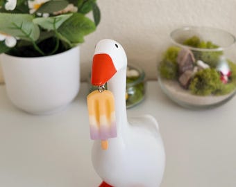 Juego de colgantes de pico de ganso para escritorio, accesorio de paleta de helado de metal en miniatura, juguete de decoración de oficina