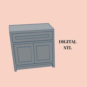 1:12 Scale 3" Miniature Dollhouse Base Cabinet STL for 3D Printing