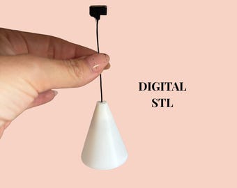 Maßstab 1:12 Miniatur Anhänger Licht STL-Dateien | Puppenhaus Beleuchtung (Digital Download)