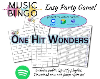 Bingo musical de One Hit Wonders: 30 cartones únicos (descarga digital)