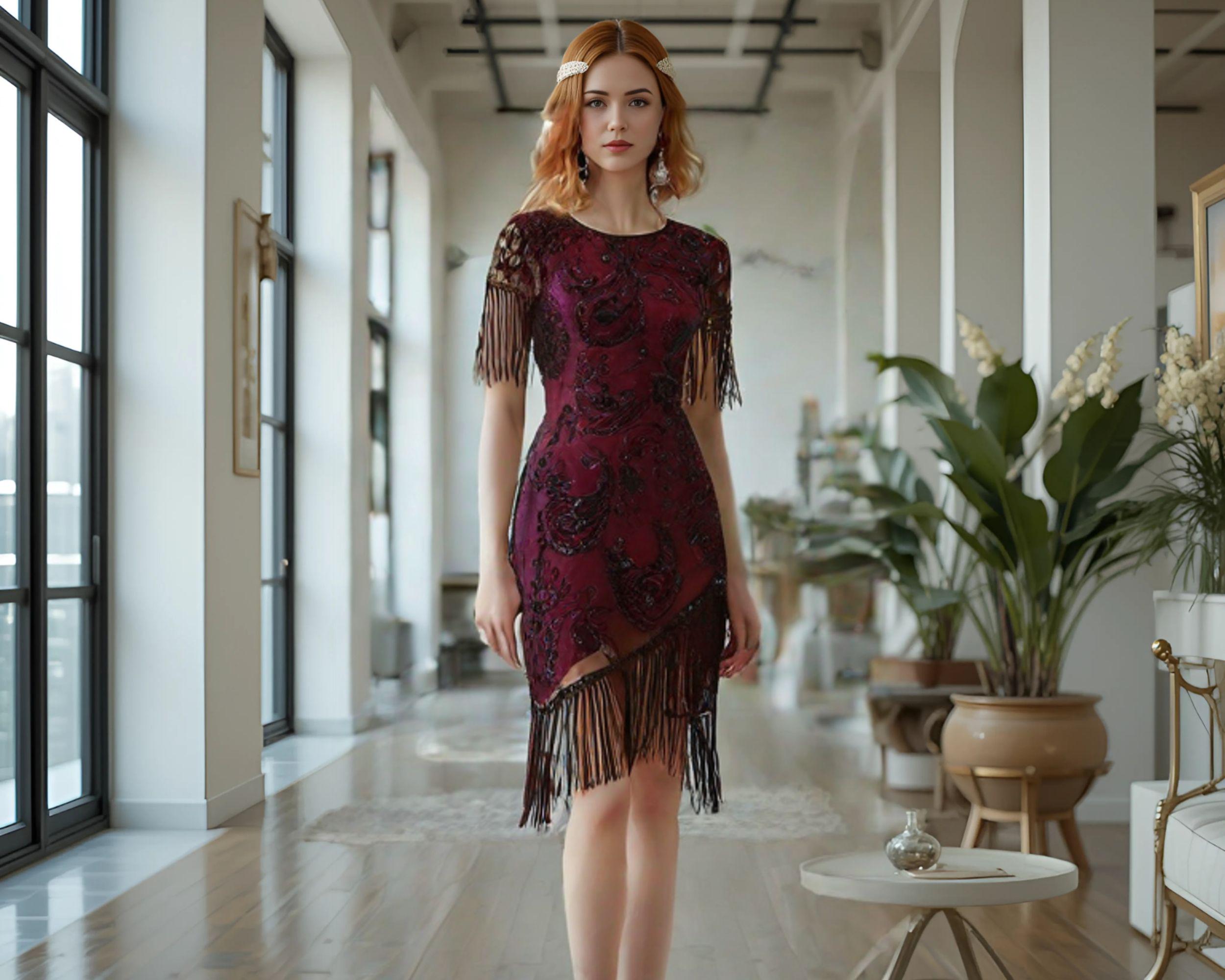 1920s Burgundy Dress - Etsy 1920s Burgundy Dress - Etsy