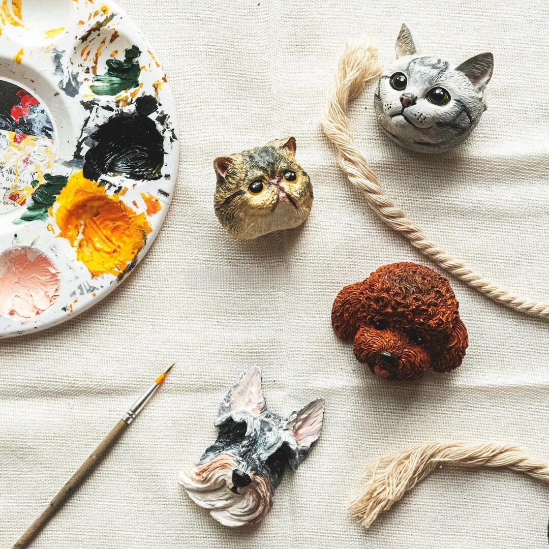 Custom Pet Figurines Ornaments Handmade Cat Dog Memorial Charms Pet ...