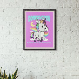 Donkeycorn Poster, Unicorn, Wall Art, Quirky, Funny, Animal Poster, Cute Gift, Playful, Magical, Cool Print, Unique Gift Idea, Gift for Her