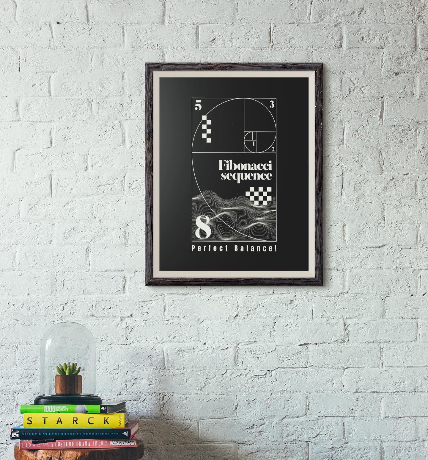 Pinniomal Math Fibonacci Sequence Poster | Golden Ratio | Geometry Print |minimal Math ...