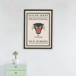 Sailor Jerry Panther Tattoo Poster: Vintage Americana Wall Art