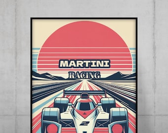 Le Mans Martini-racewagenposter: vintage motorsportmuurkunst