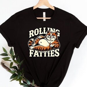 Rolling Fatties Cat T-Shirt for Adults & Youth - Cute Cat Lover Gift, Funny Cat Tee, Animal Shirt, Unisex Casual Top