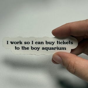 Ich arbeite, damit ich den Jungen Aquarium - Aufkleber kaufen kann