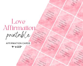 Love Affirmation Cards Printable Daily Affirmations Instant Download Affirmation Cards Print at home Love Affirmation Card
