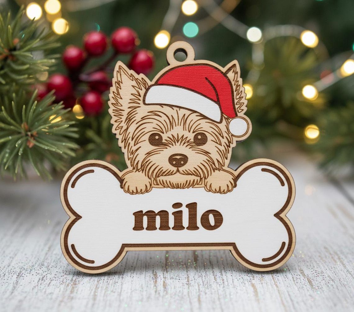 Dog Breed Christmas Ornament SVG Bundle – Personalized Pet Keychain ...