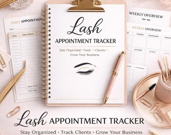 Lash Appointment Tracker Printable, Lash Client Booking Log, Lash Tech Planner, Lash Business Organizer, Salon Booking Sheet PDF
