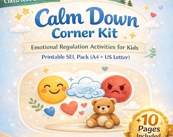 Calm Down Corner Kit Printable | SEL Coping Skills Cards | Calm Corner Posters | Emotional Regulation Worksheets | Classroom Decor