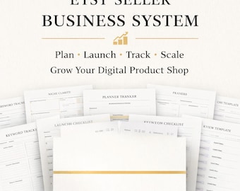 Etsy Seller Planner Printable | Etsy Business System, SEO Tracker, Sales Tracker, Digital Product Shop Organizer