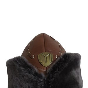 Leather Diriliş Ertuğrul Hat - Ottoman Style Decorative Fur Hat