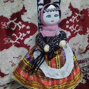 Handmade Cloth Doll with Baby(Large) - Traditional Turkish Cappadocia Soganli Craft, Vintage-Style Collectible Gift & Home Decor
