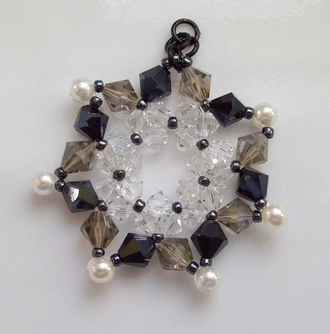 Tutorial Crystal Beading Pattern Circle Pendant Wreath Etsy