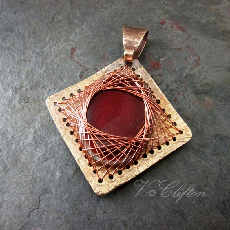 Metalsmithed and wire string art pendant tutorial ensnared etsy