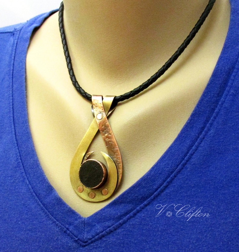 Mixed Metals Copper Brass Concrete Pendant Tutorial Lunar Eclipse