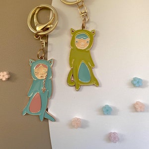 かわいい漫画のキーチェーン、愛らしいバッグチャーム、ペンケースアクセサリー、子供へのギフト、女の子へのギフト、バックパックアクセサリー