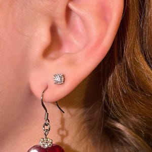 Valentines heart dangle earring set
