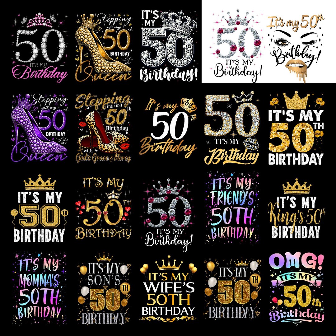It's My 50th Birthday Queen PNG , 50 Years Old Shoes Crown Diamond Png ...